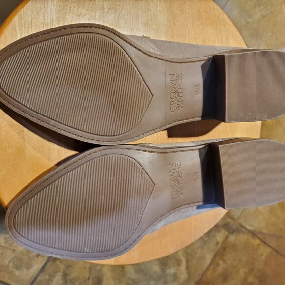 Crown Vintage Taupe suede leather loafers 10 M - Picture 4 of 5